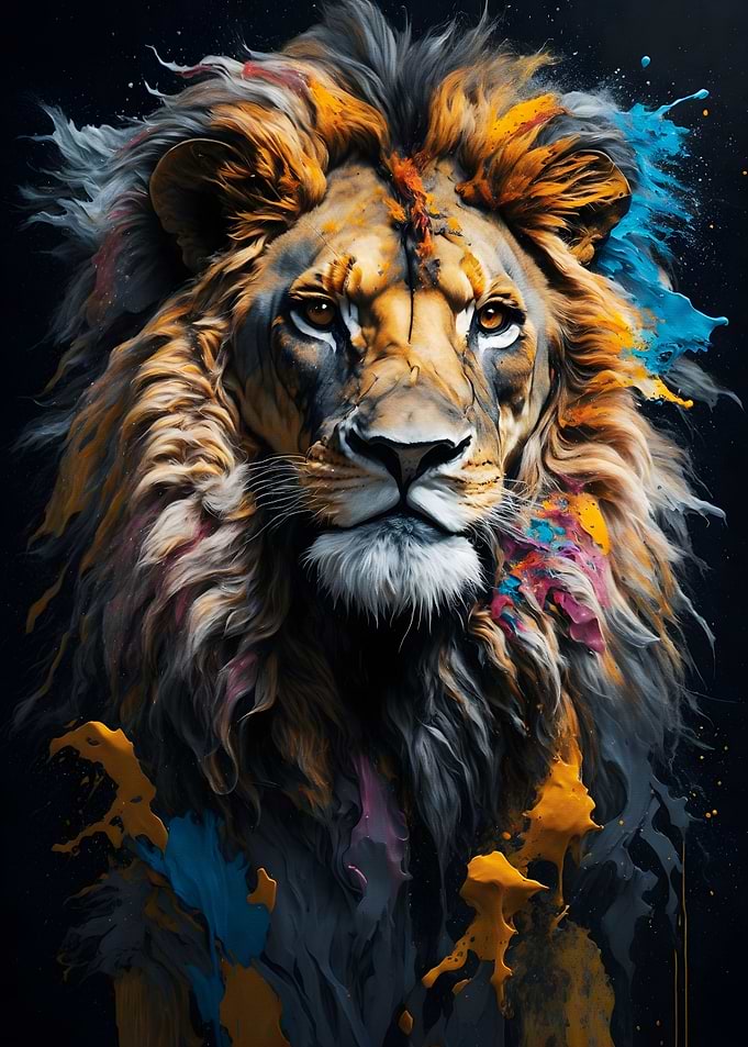 Splash Paint Lion