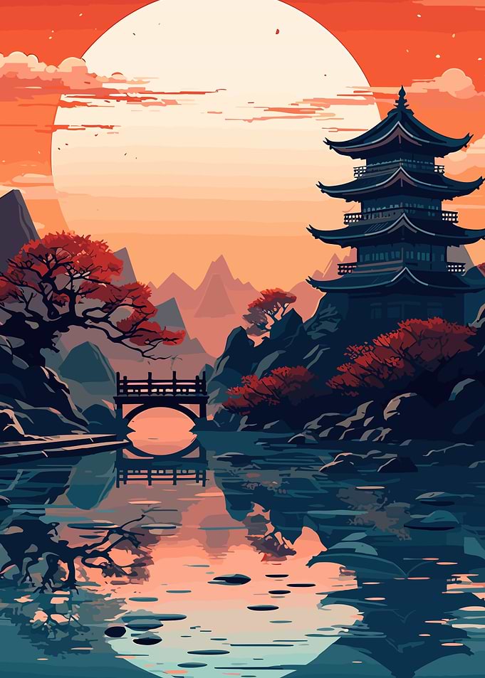 Landscape Mountains Moon