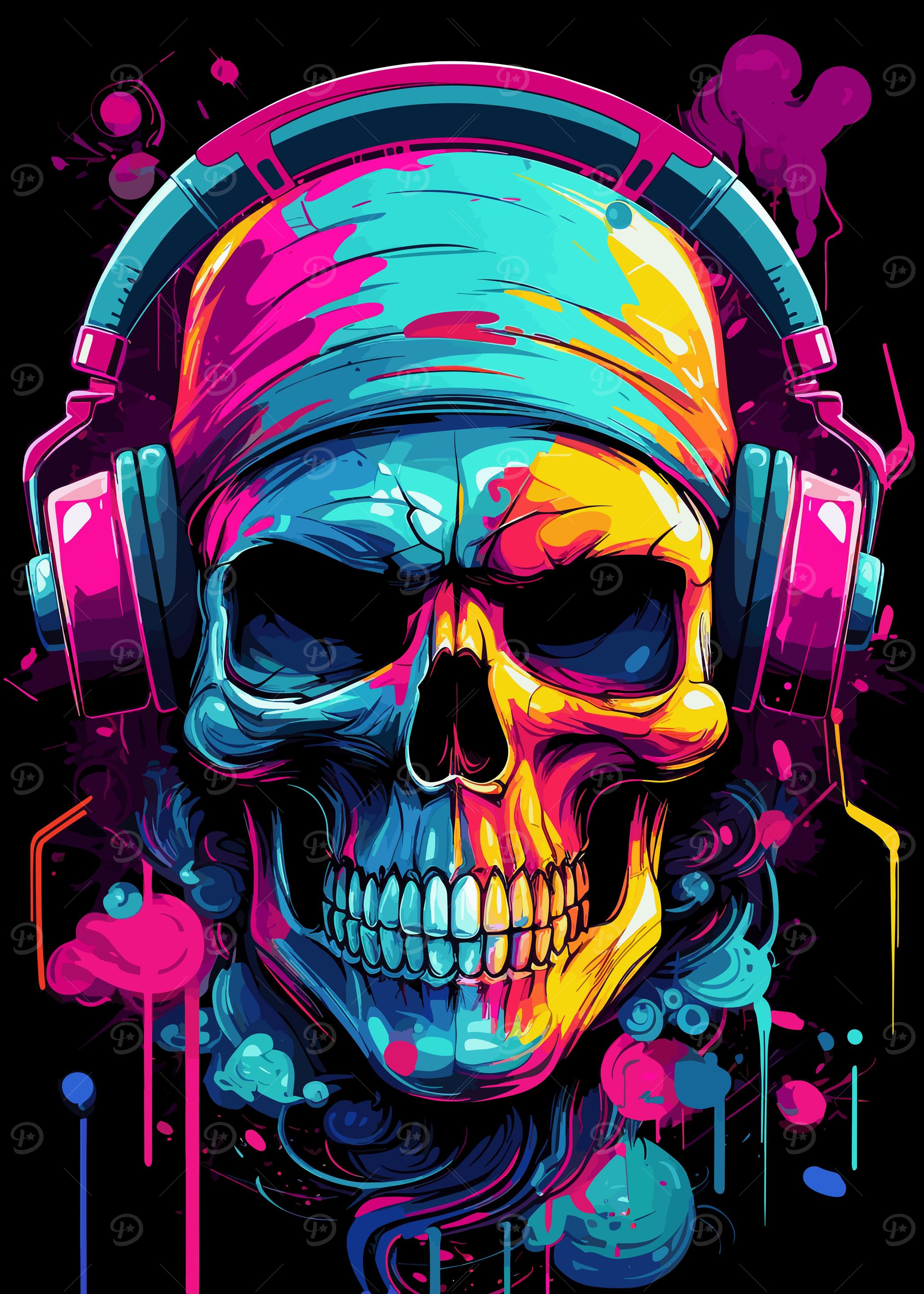 Skull With Headphones