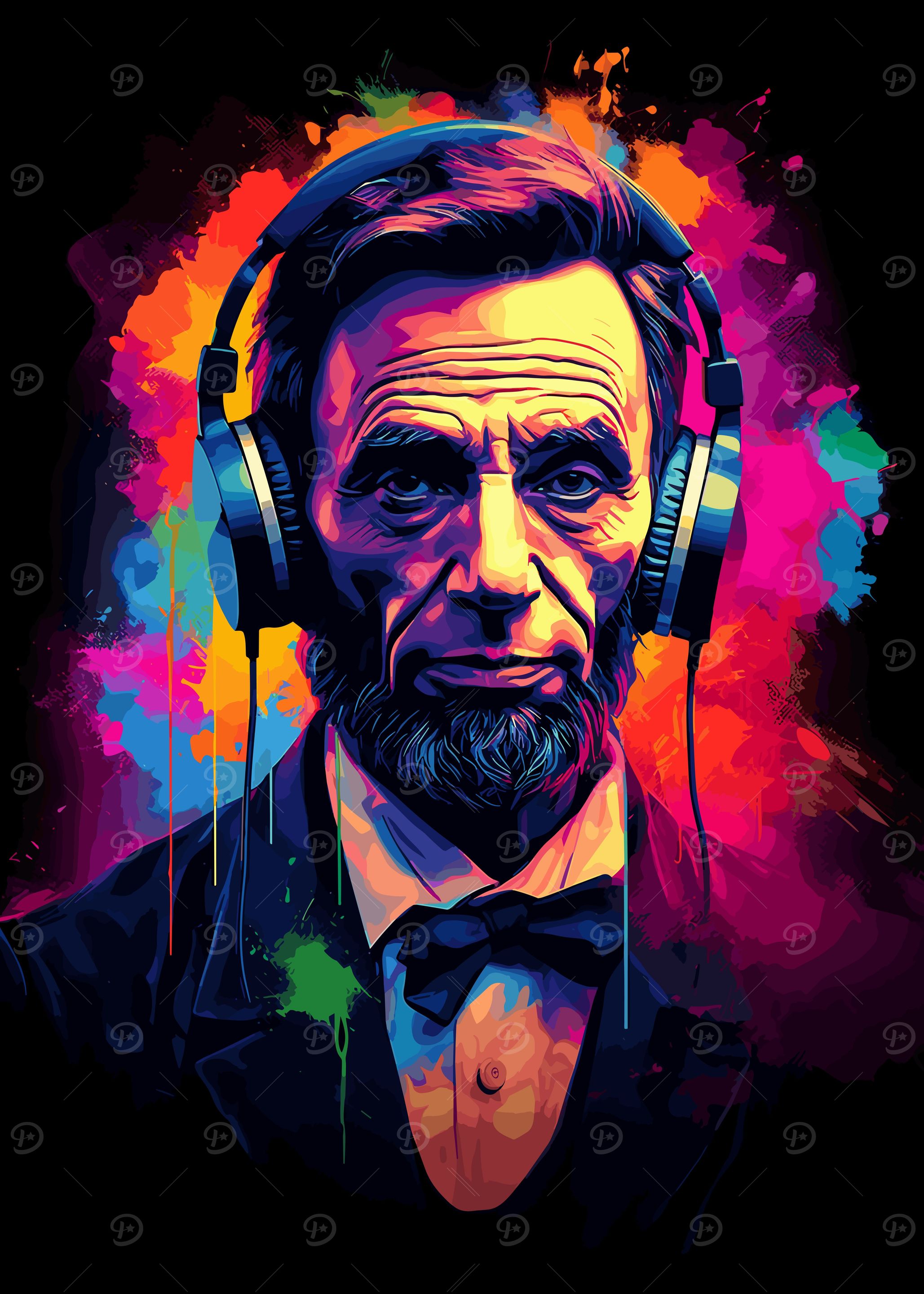 Abraham With Headphones