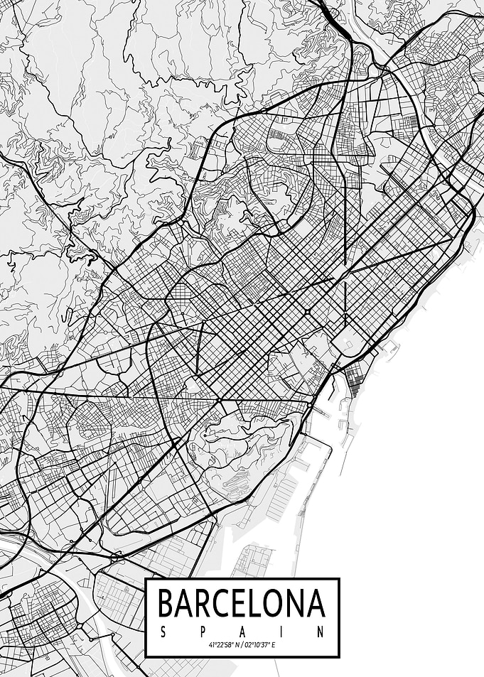 Barcelona City Map Light
