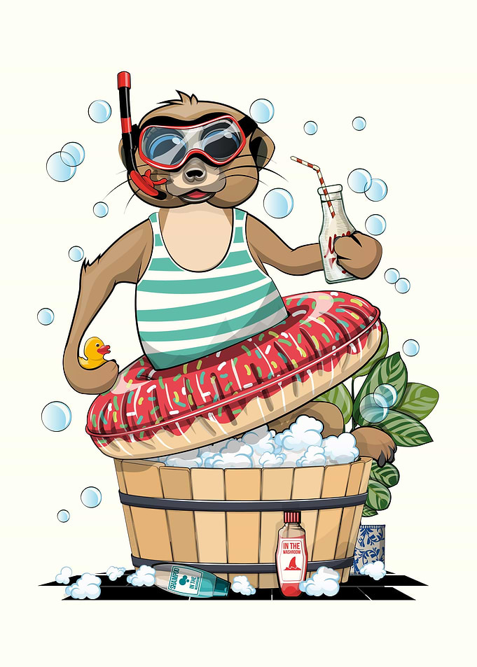 Meerkat in Bubble Bath