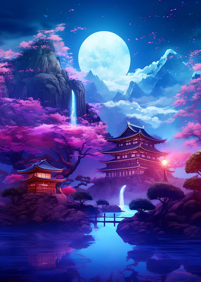 painting of Japanese neon