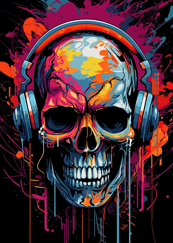 Skull With Headphones
