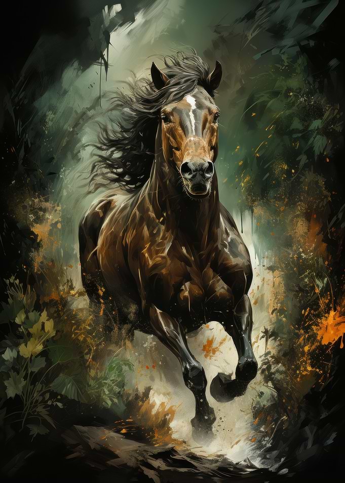 Mustang in the run