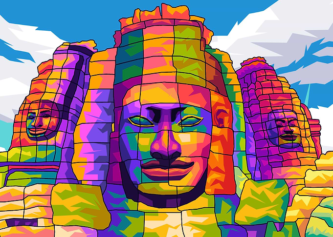 Aztec Statue Pop art