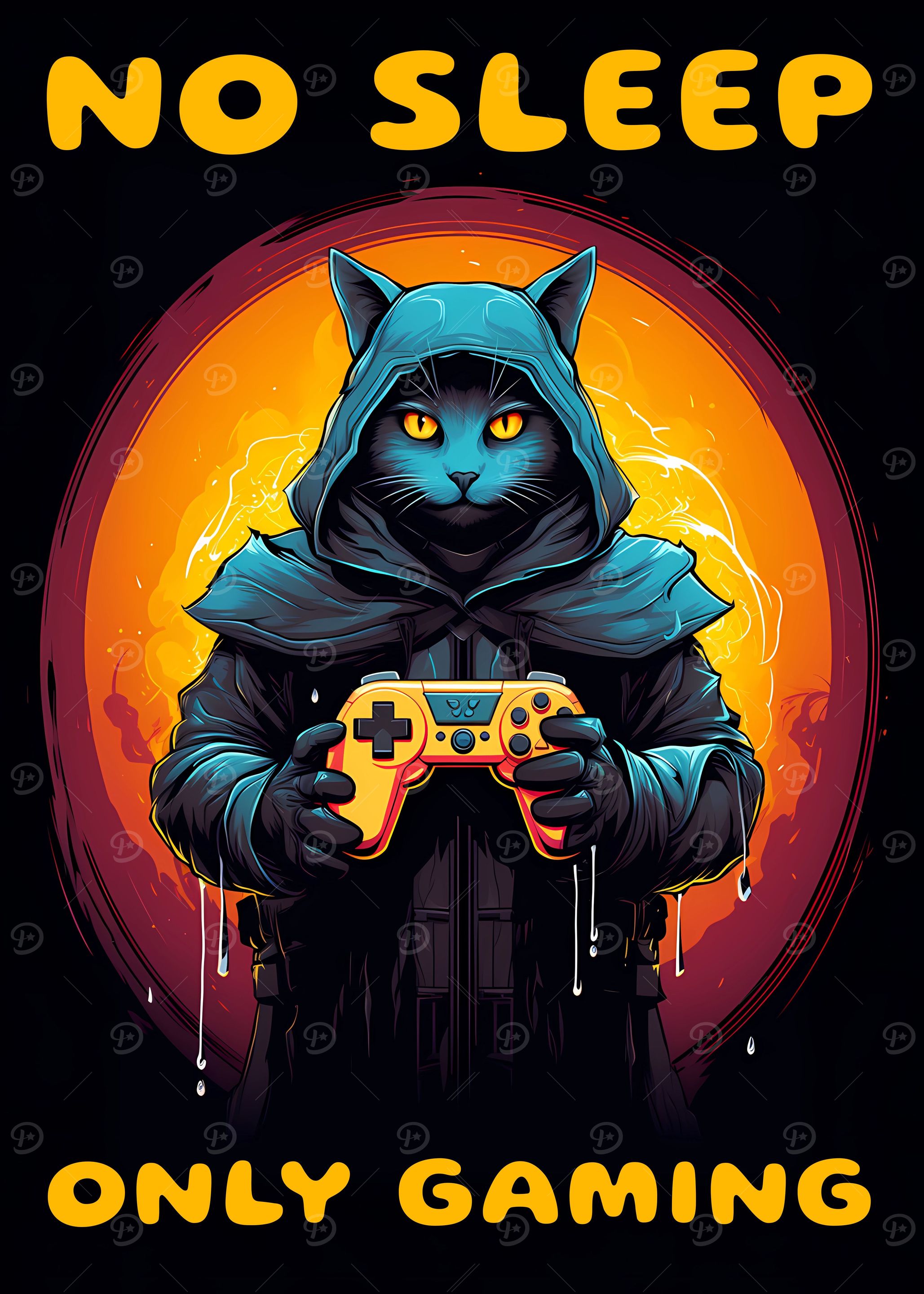 Cat Gaming No Sleep