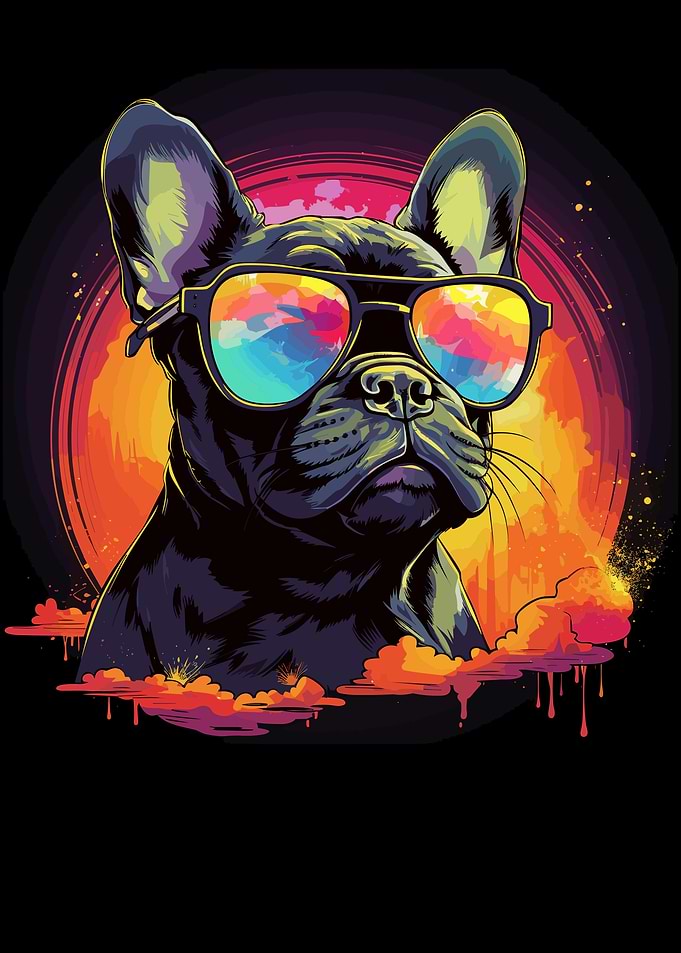 Synthwave French Bulldog