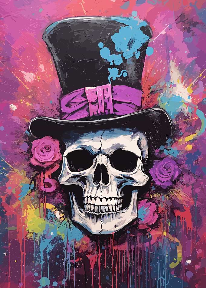 Basquiat Style Skull