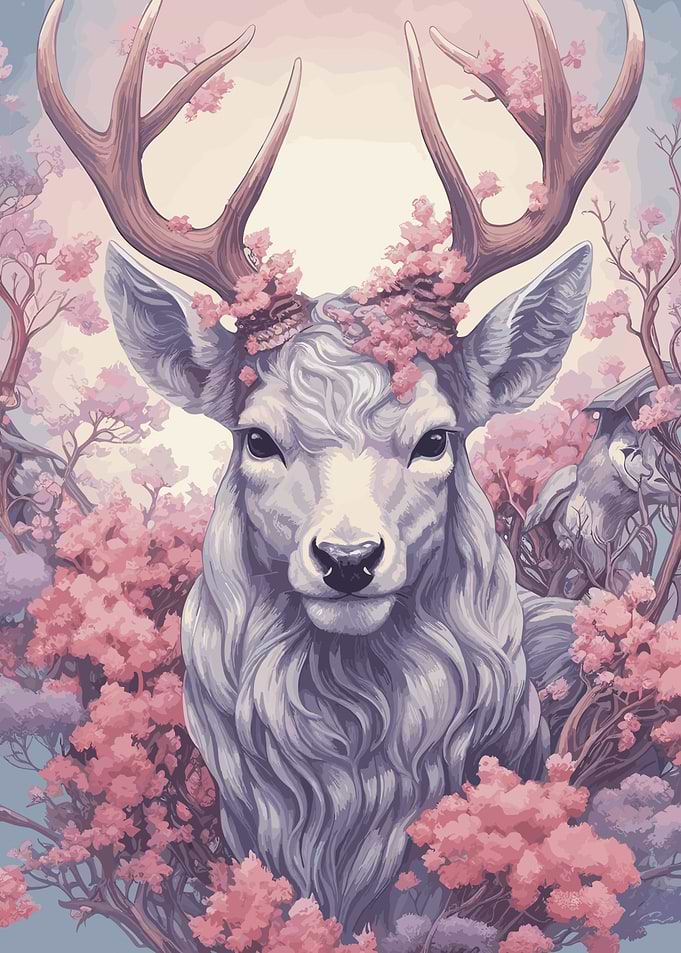 Deer With Flowers