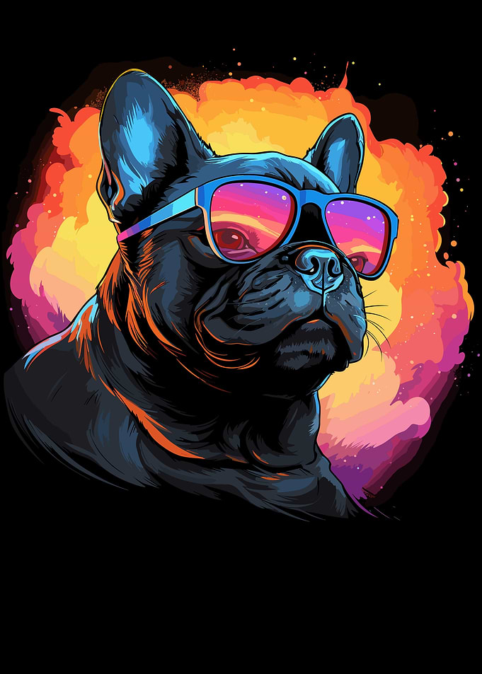 Synthwave French Bulldog