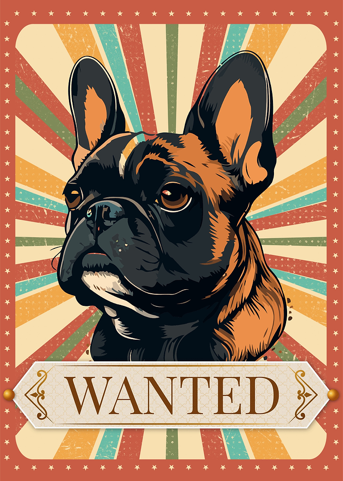 Wanted Dog Retro Vintage