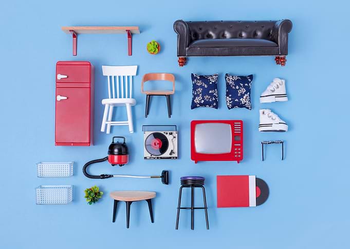 Dollhouse Blue Living Room