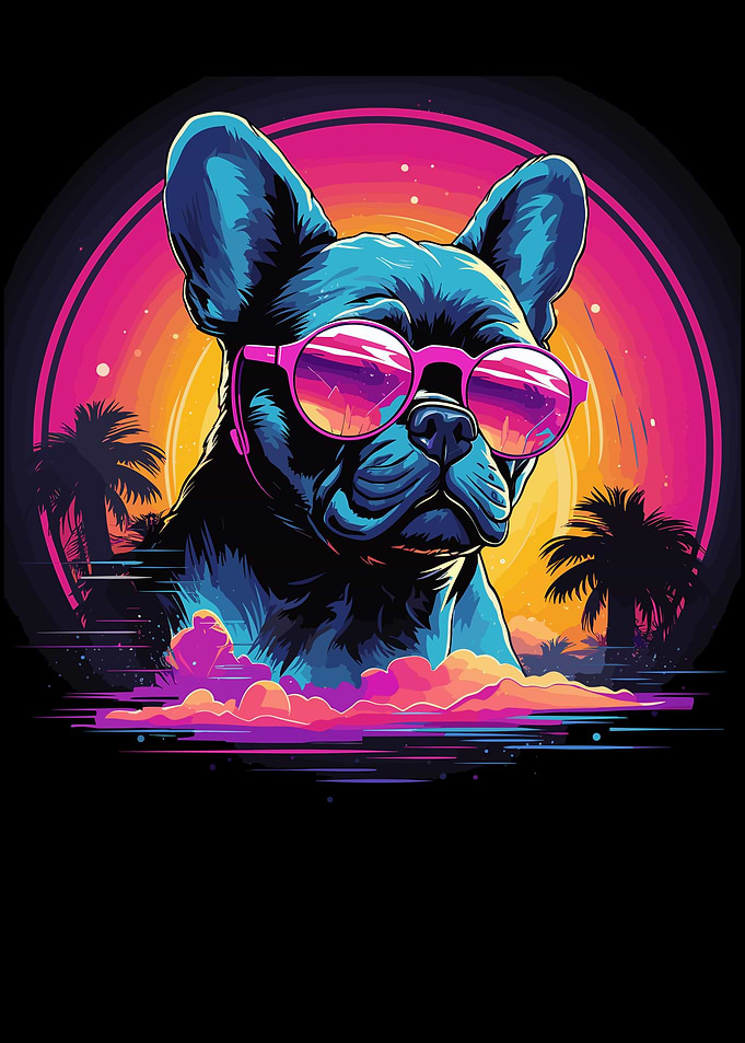 Synthwave French Bulldog