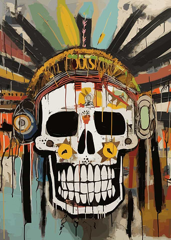 Basquiat Style Skull