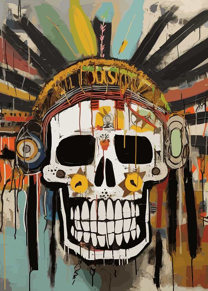 Basquiat Style Skull