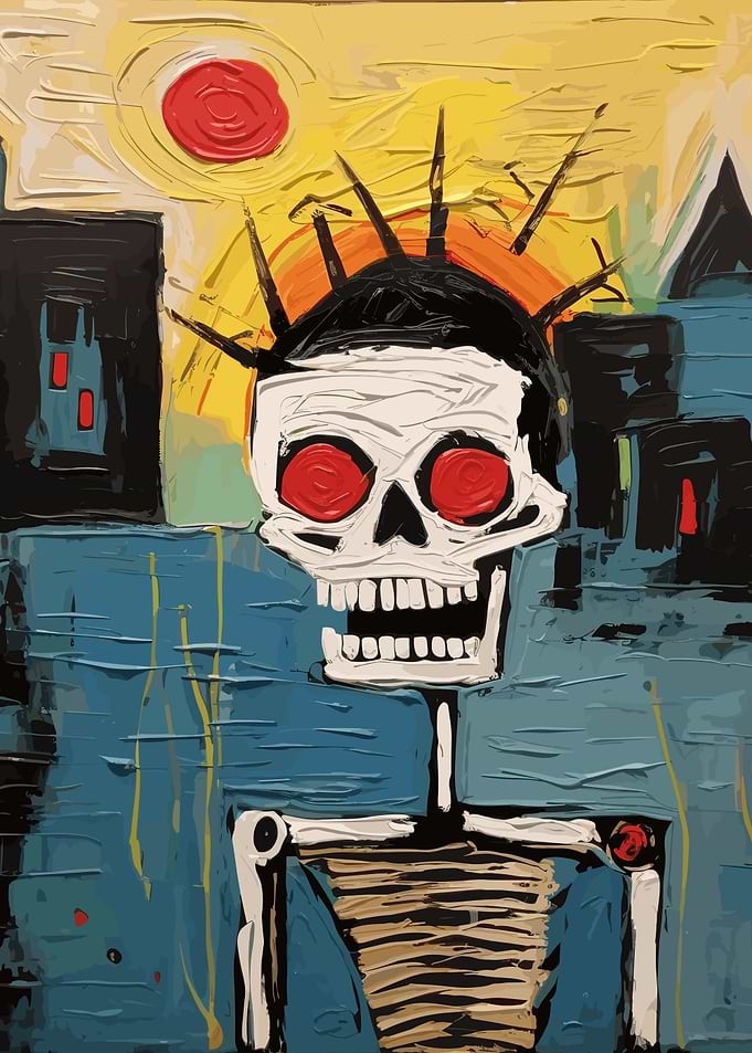 Basquiat Style Skull