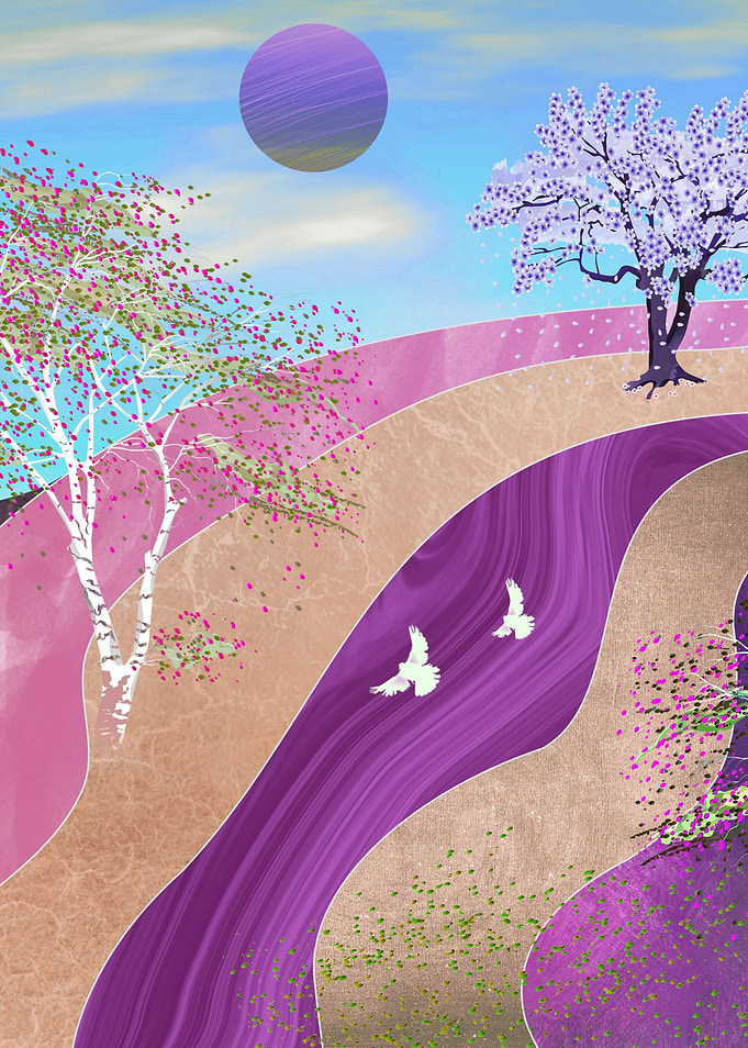 Spring Blossoms Landscape