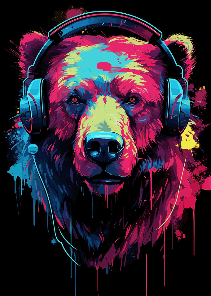 Bear With Headphones