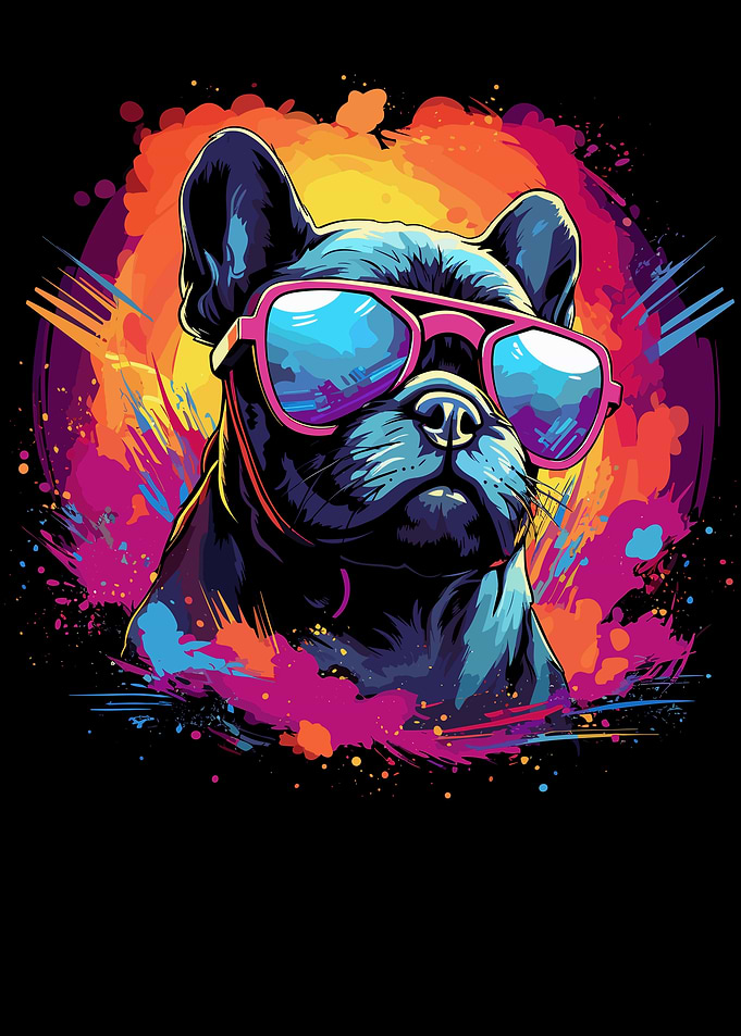 Synthwave French Bulldog