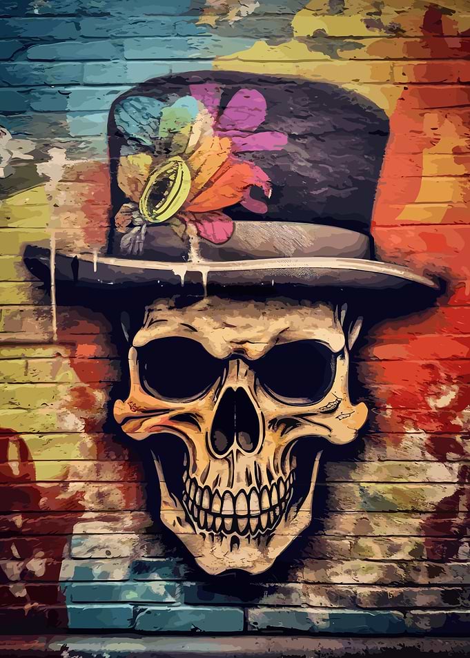 Basquiat Style Skull