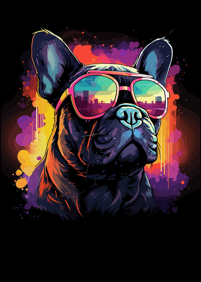 Synthwave French Bulldog