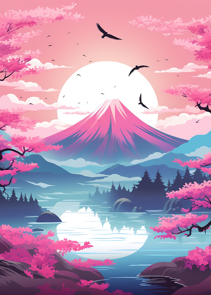 Pink Nature Blossom Sunset