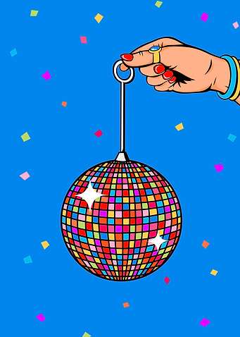 Multicolored disco ball