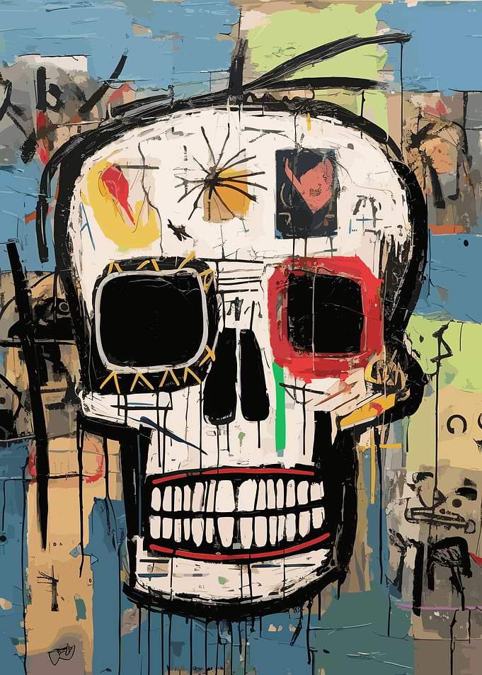 Basquiat Style Skull