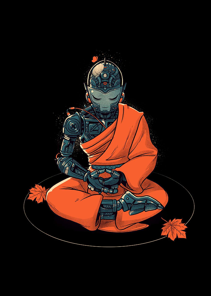 Meditation Robot Monk