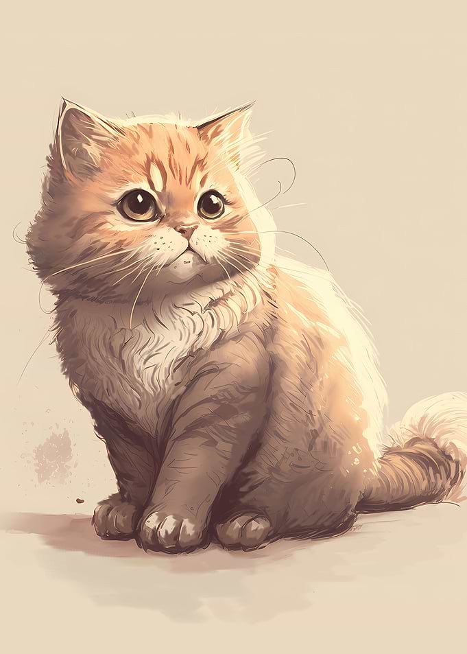 Chubby Cat Art