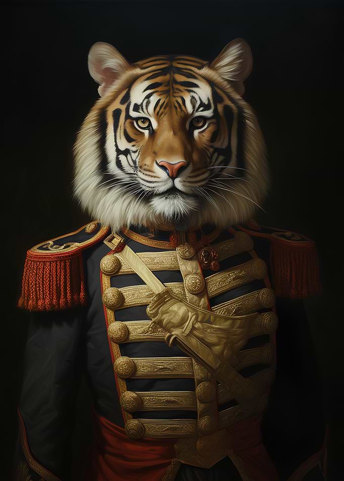 Tiger animal Dressed king
