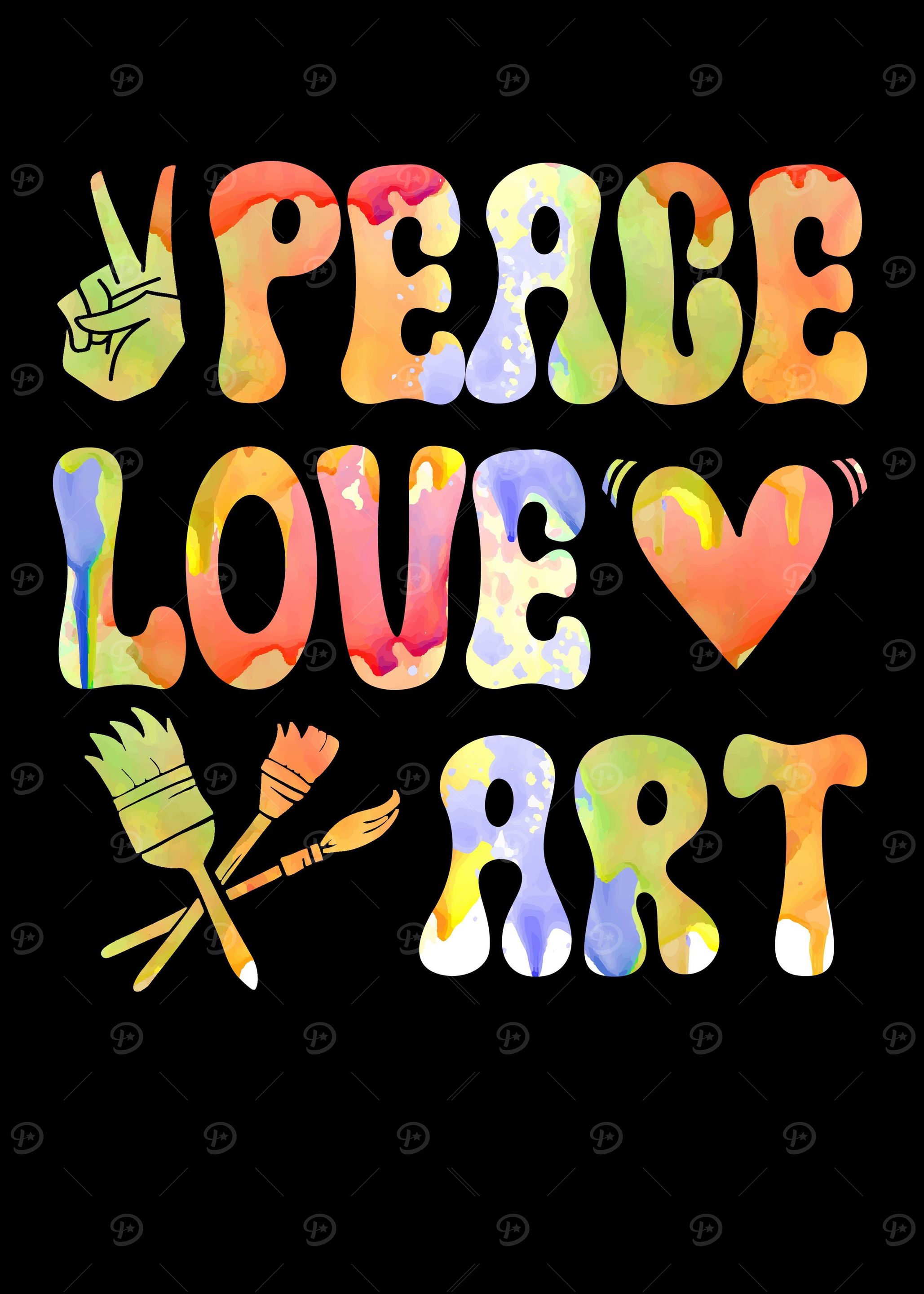 Peace Love Art Drawing