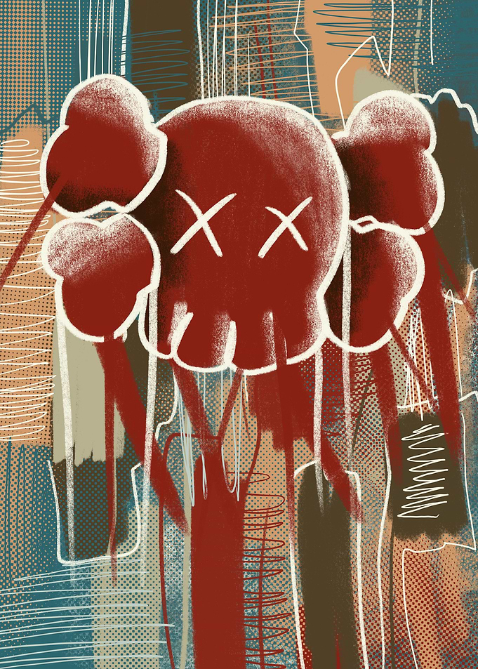Kaws Dolls unique abstract