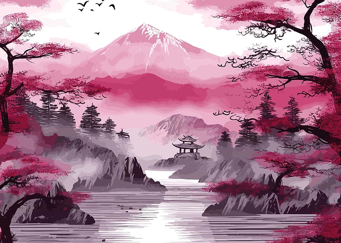 Cherry Blossom Japan Art