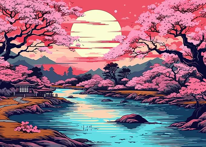 Cherry Blossom Japan Art