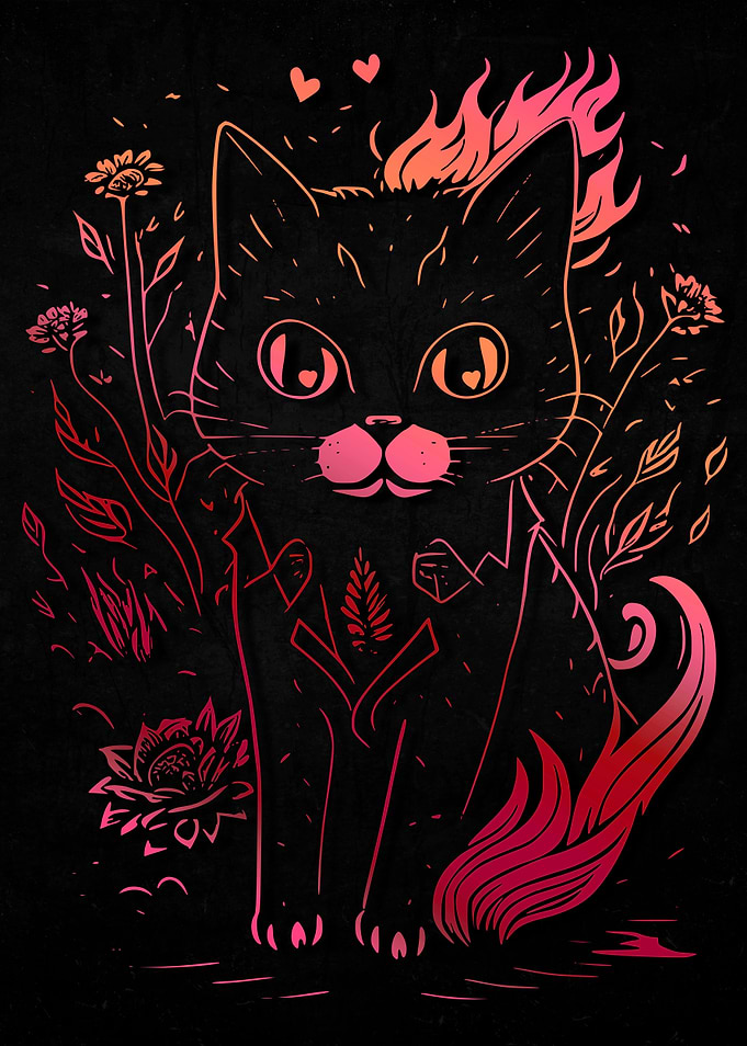 Flowers Cats