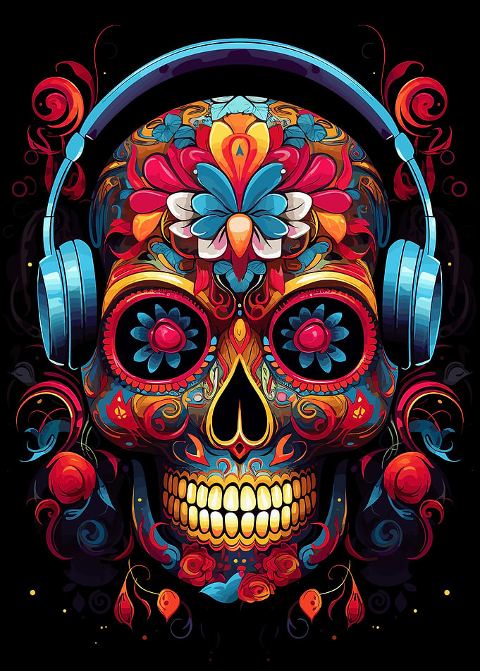 Sugar Skull Headphones