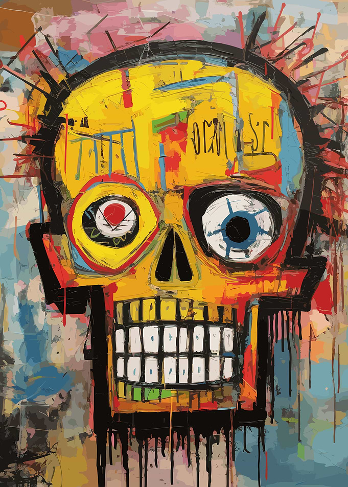 Basquiat Style Skull