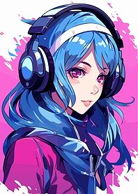 Anime Gamer Girl