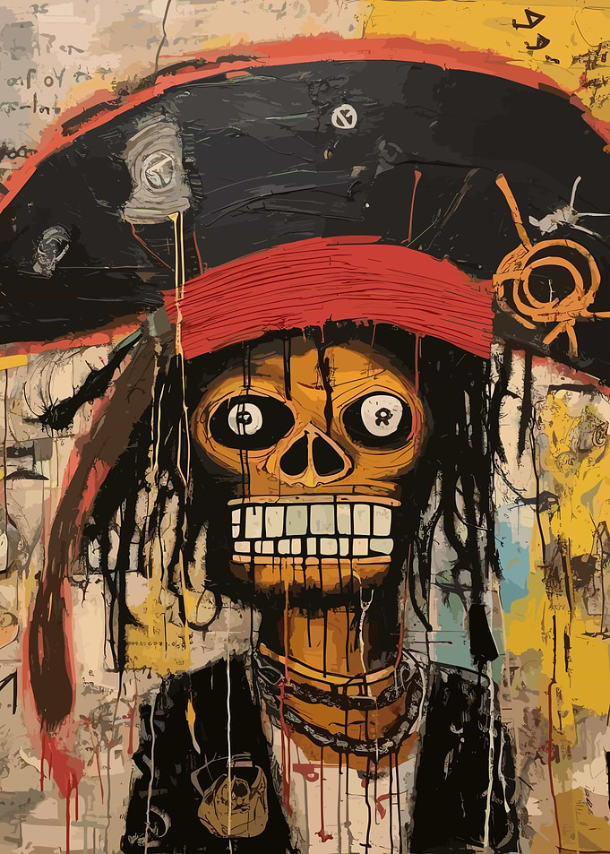 Basquiat Style Skull