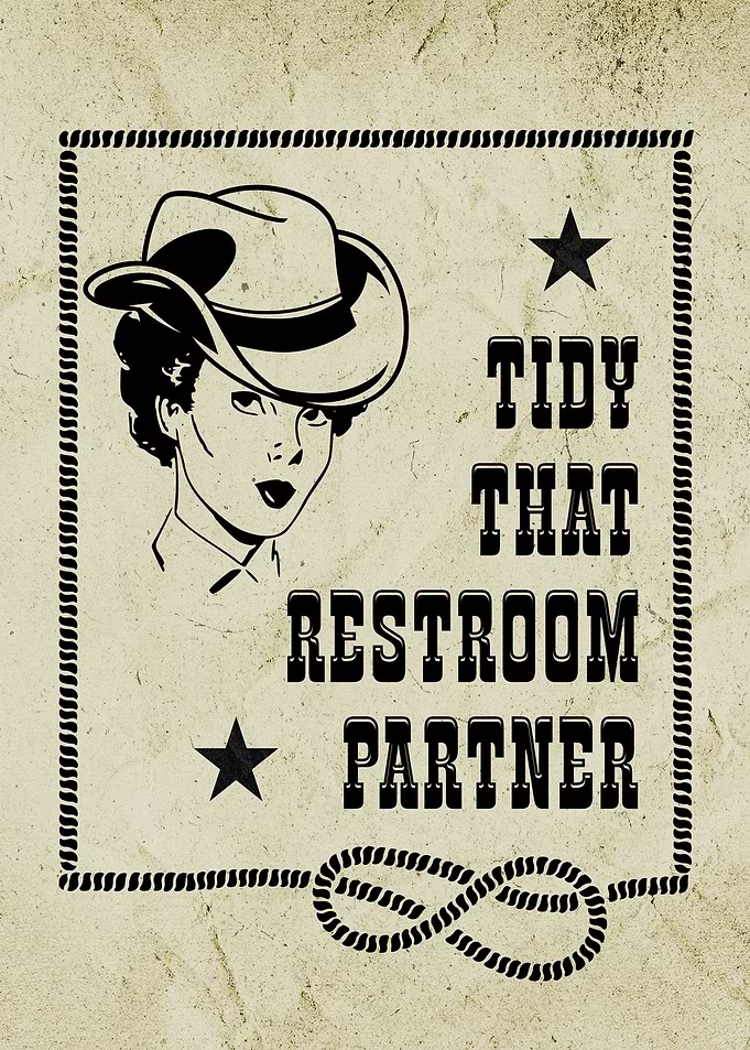 Funny Bathroom Cowgirl 2
