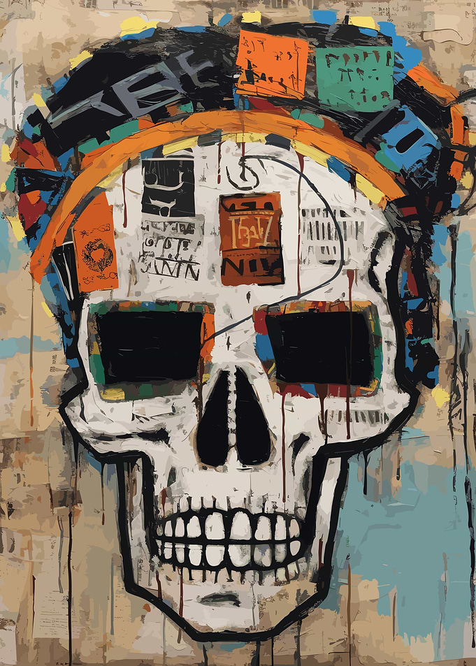 Basquiat Style Skull