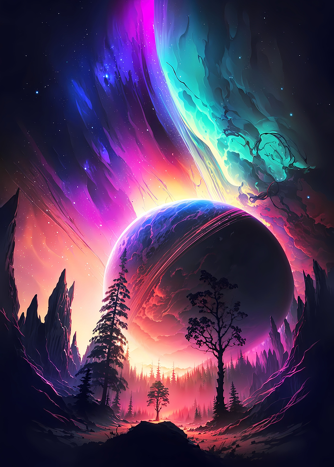 Aurora Sunset Mountain
