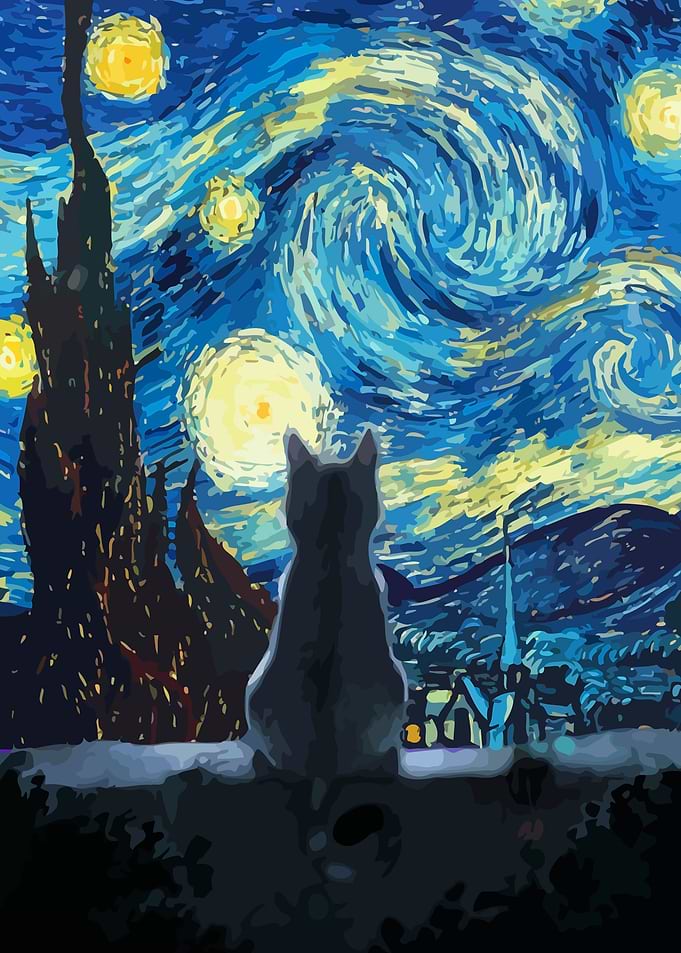 Starry Night Cat