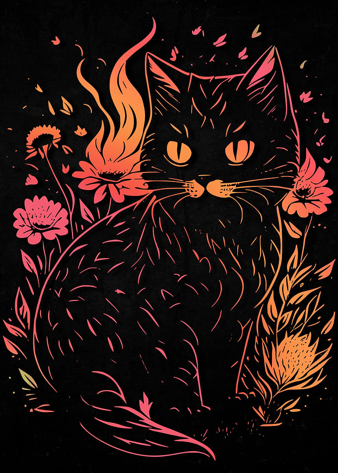 Flowers Cats