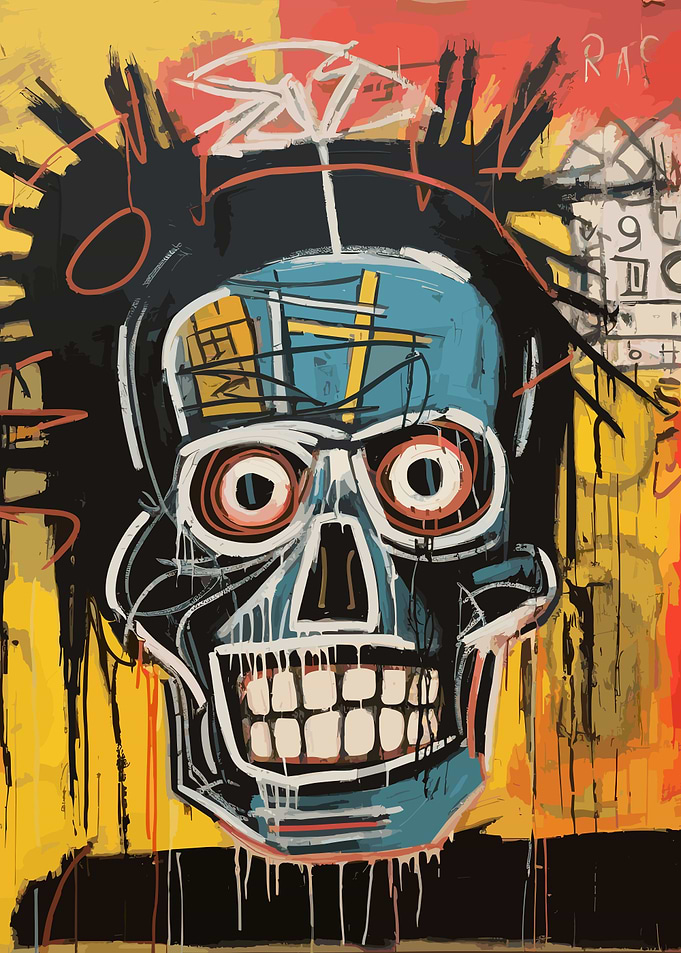 Basquiat Style Skull