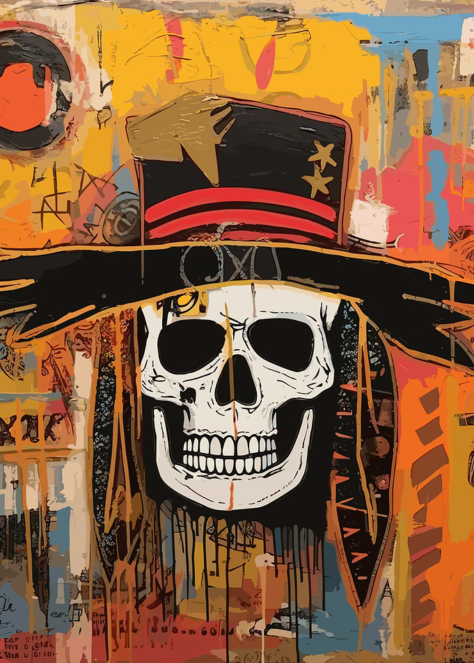 Basquiat Style Skull