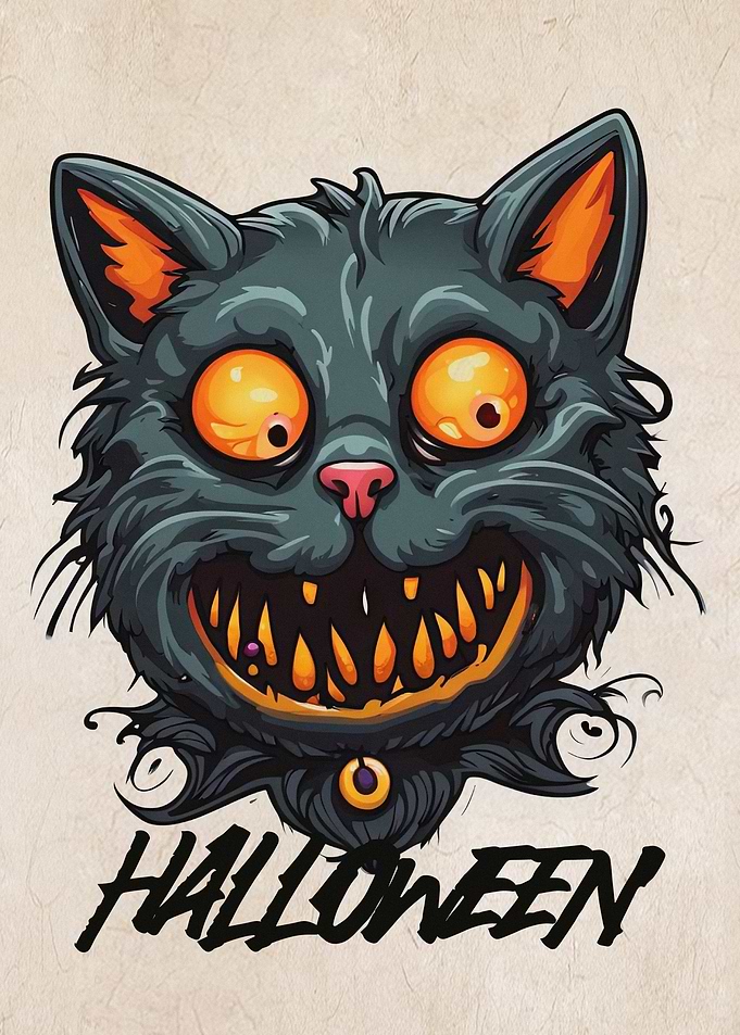 Scary Black Cat