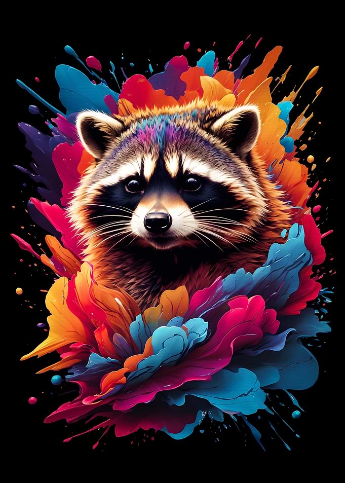 Raccoon Colorful